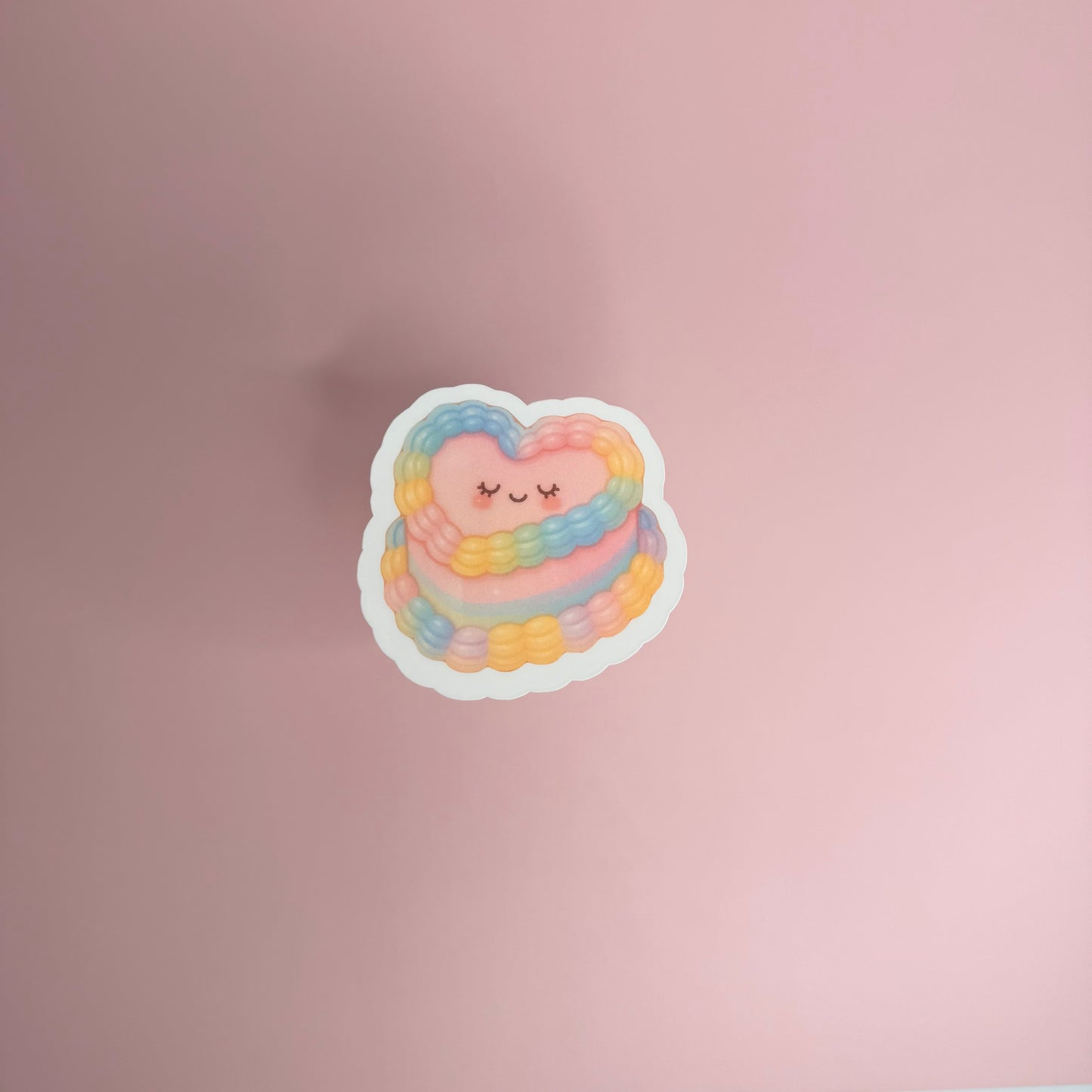 Rainbow Heart Cake Sticker