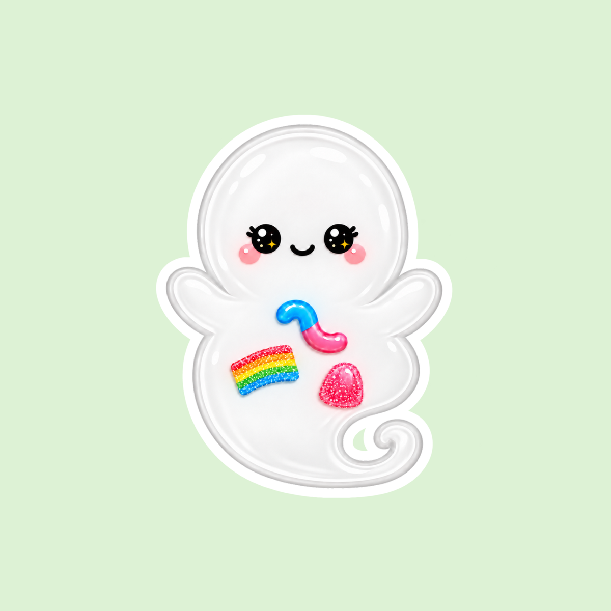 Candy Tummy Ghost Sticker
