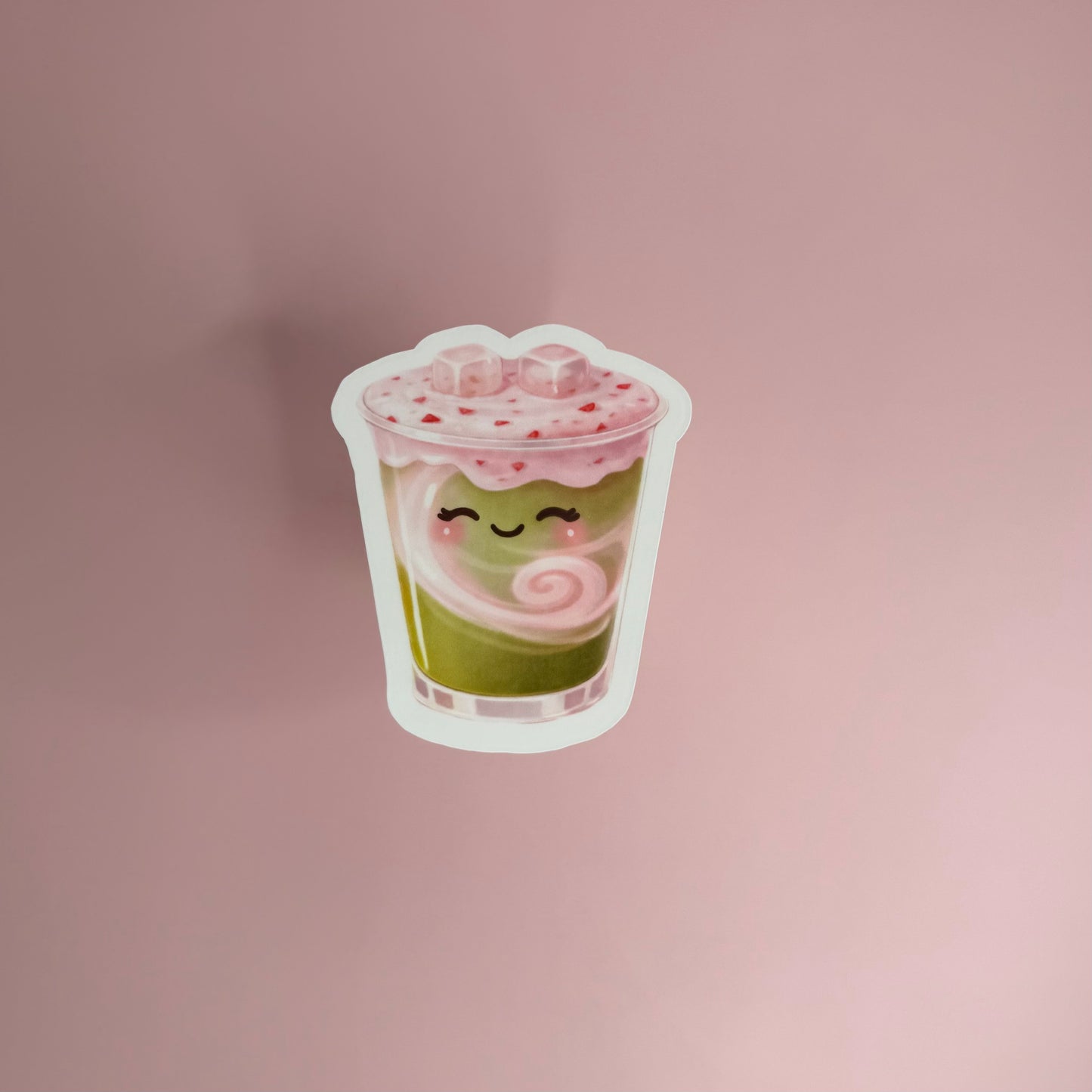 Strawberry Matcha Latte Mini Cutie™ Sticker