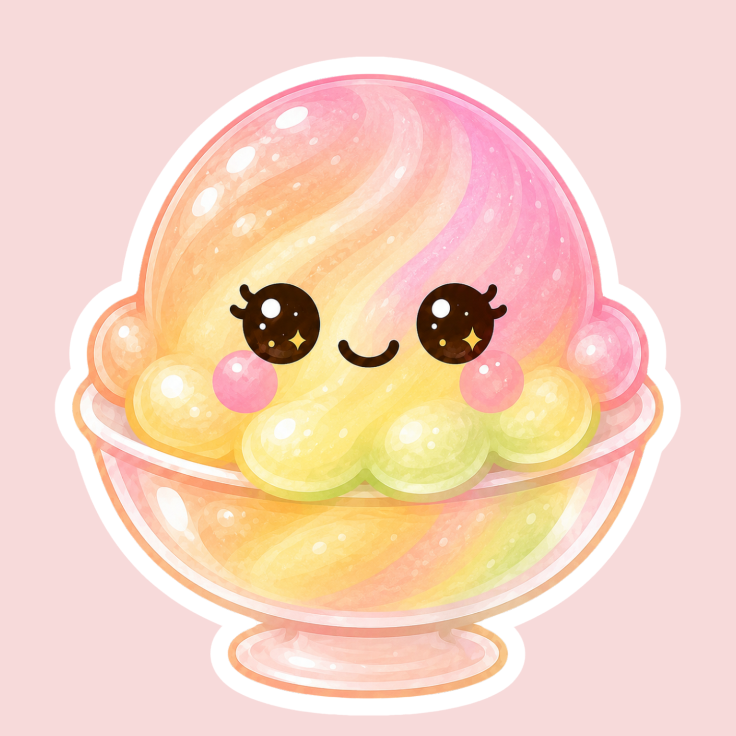 Rainbow Sherbet Ice Cream Sticker