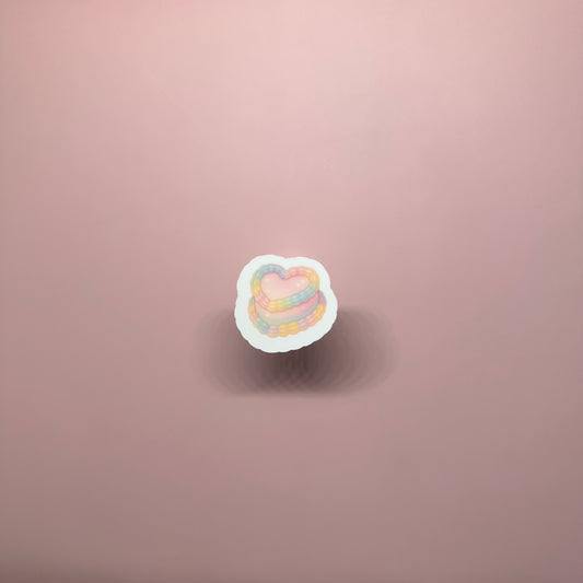 Rainbow Heart Cake Sticker