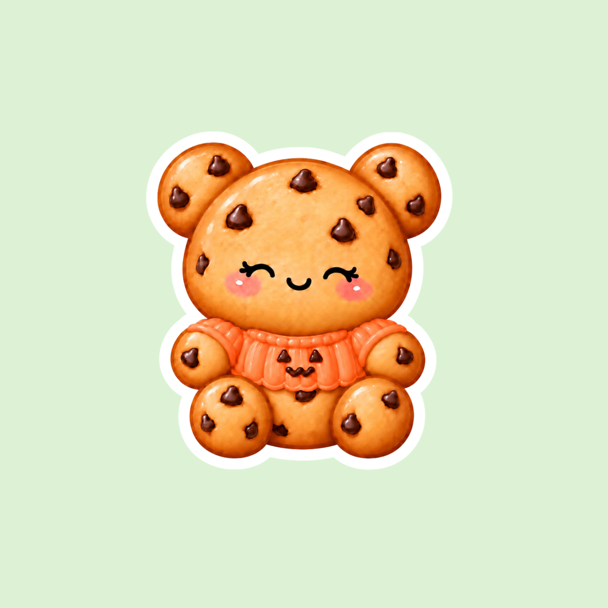 Pumpkin Cookie Bear Sticker
