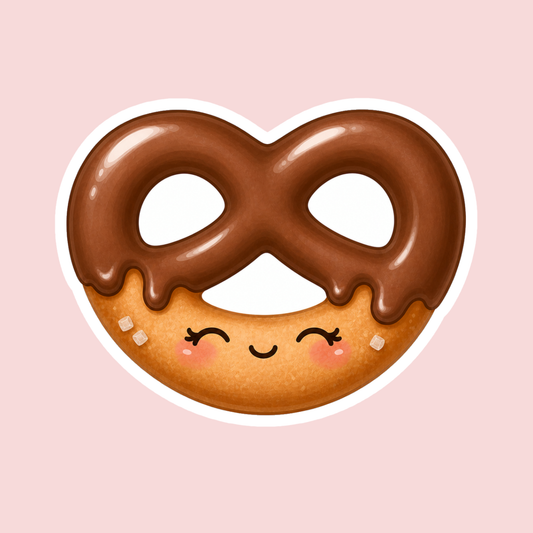 Chocolate Dipped Hard Pretzel Sticker