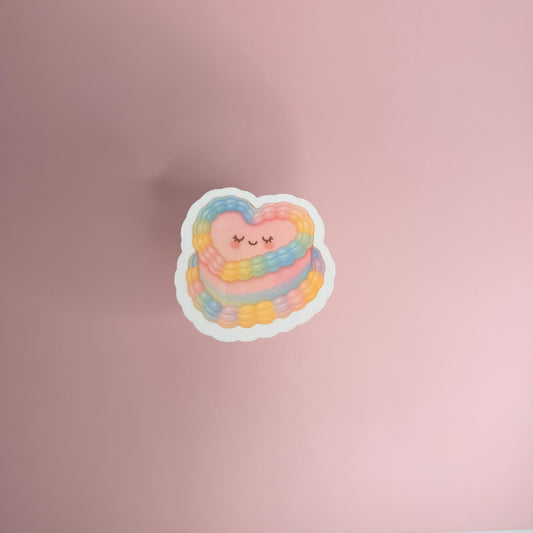 Rainbow Heart Cake Sticker