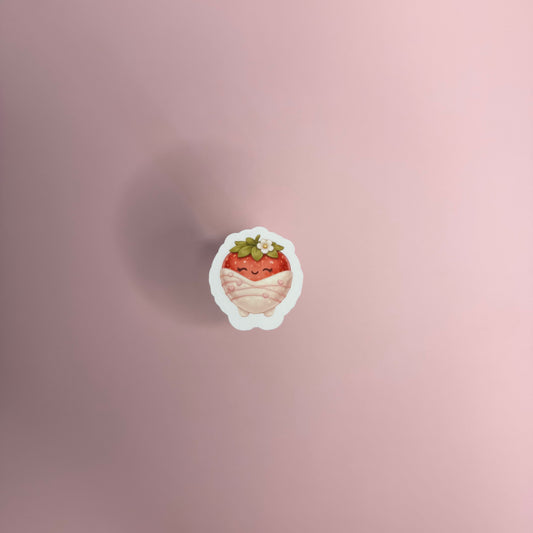White Chocolate Covered Strawberry Sticker