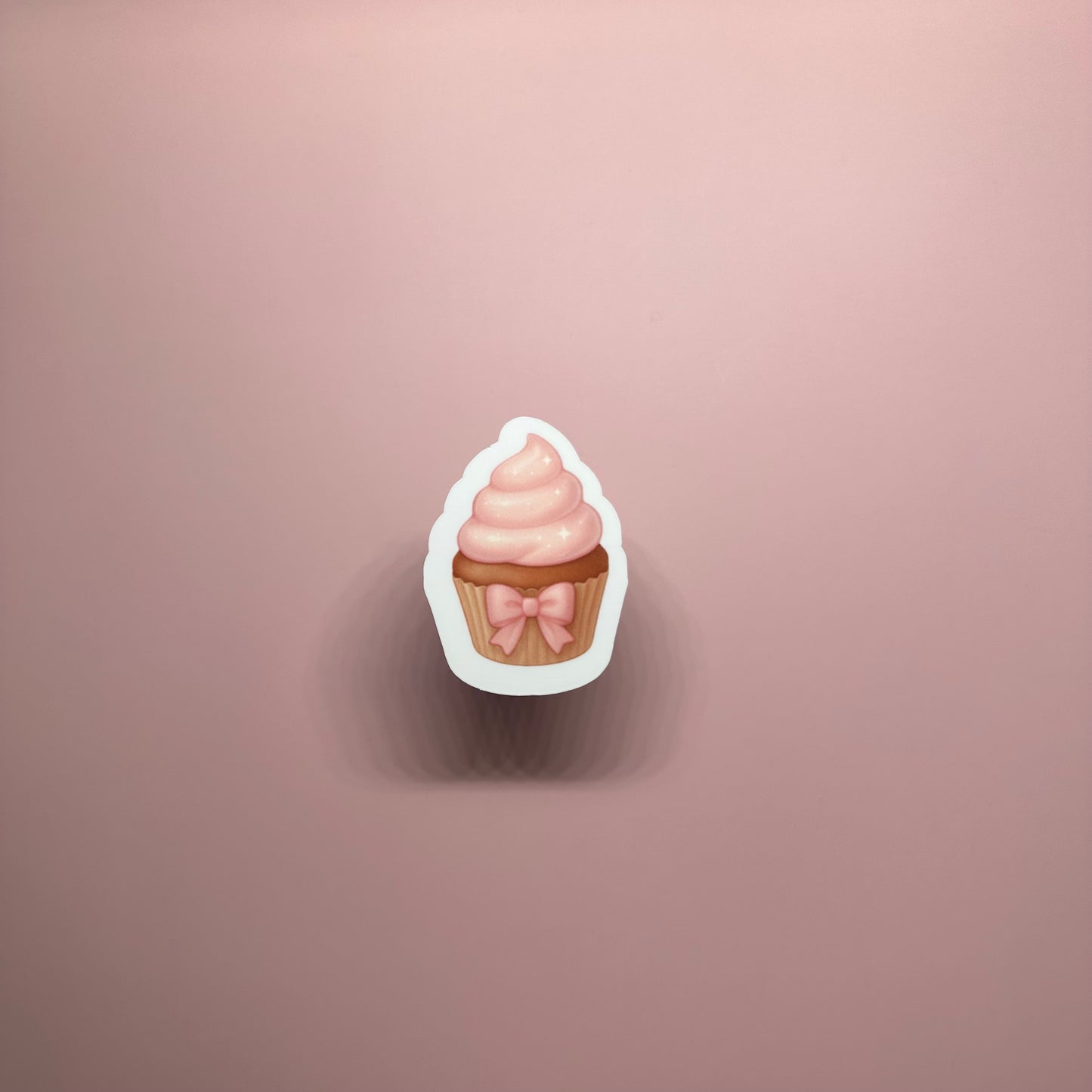 Pink Cupcake Sticker: Glossy Kawaii Dessert gift