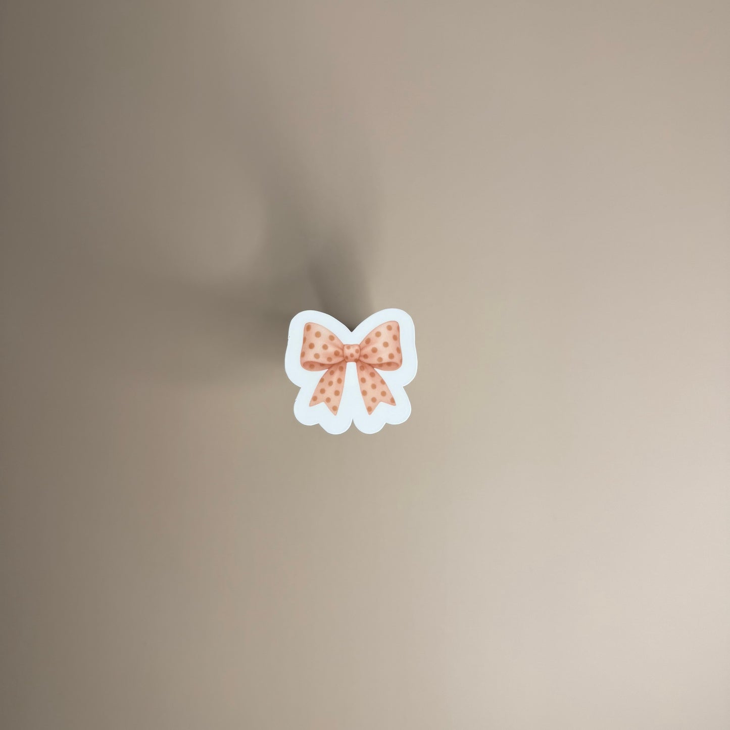 Polka Dot Baby Pink Bow Sticker