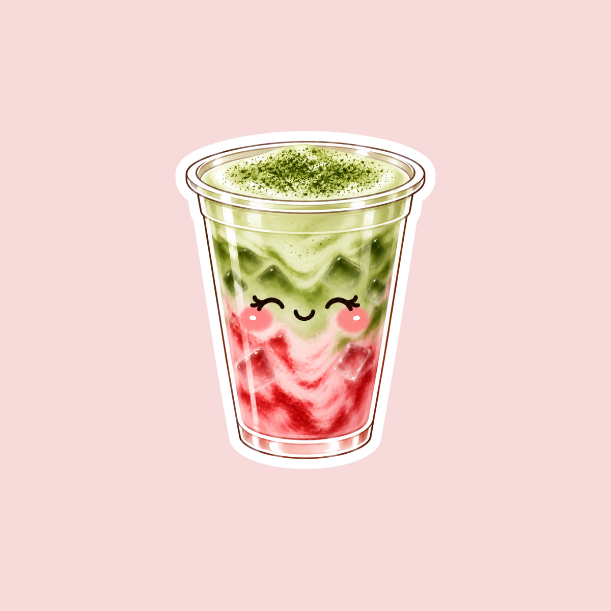 Strawberry Matcha Latte Sticker