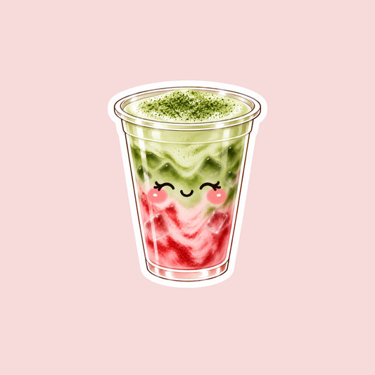 Strawberry Matcha Latte Sticker
