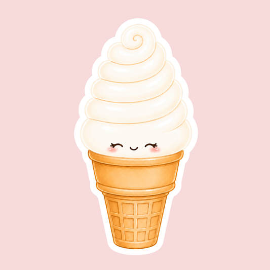 Vanilla Soft Serve Ice Cream Sticker