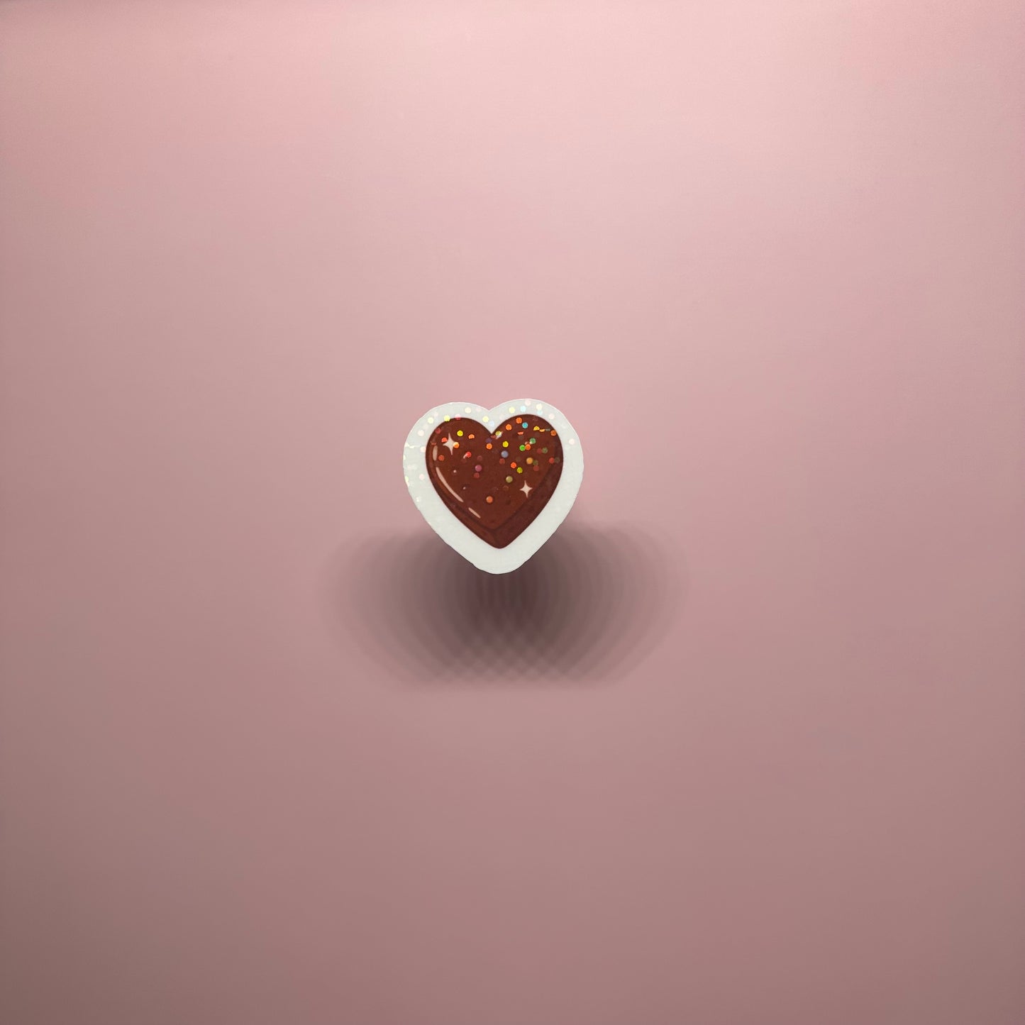 Holographic Sprinkle Heart Brownie Sticker