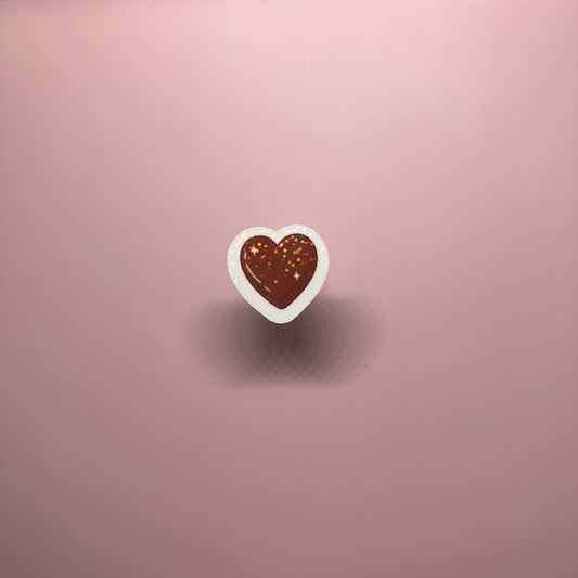 Holographic Sprinkle Heart Brownie Sticker