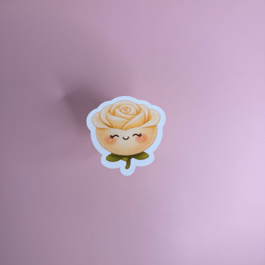 Buttermilk Yellow Rose Mini Cutie™ Sticker