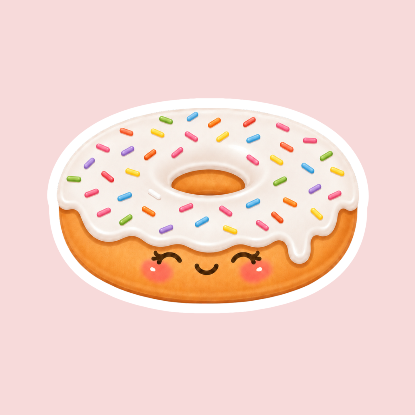 Vanilla Sprinkle Donut Sticker