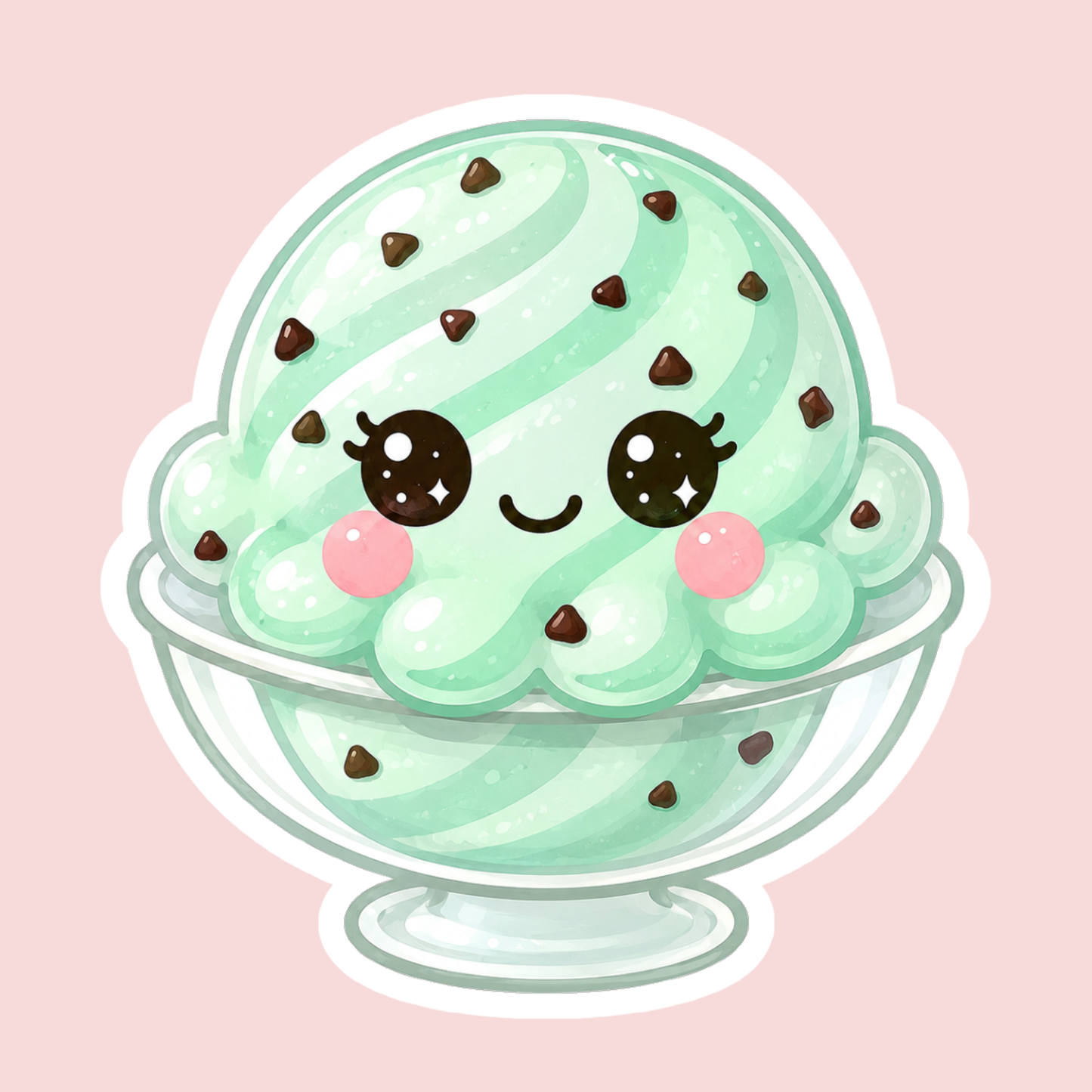 Mint Chocolate Chip Ice Cream Sticker