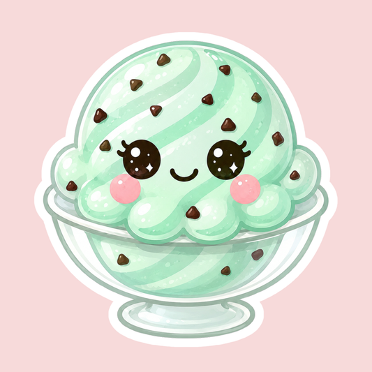 Mint Chocolate Chip Ice Cream Sticker