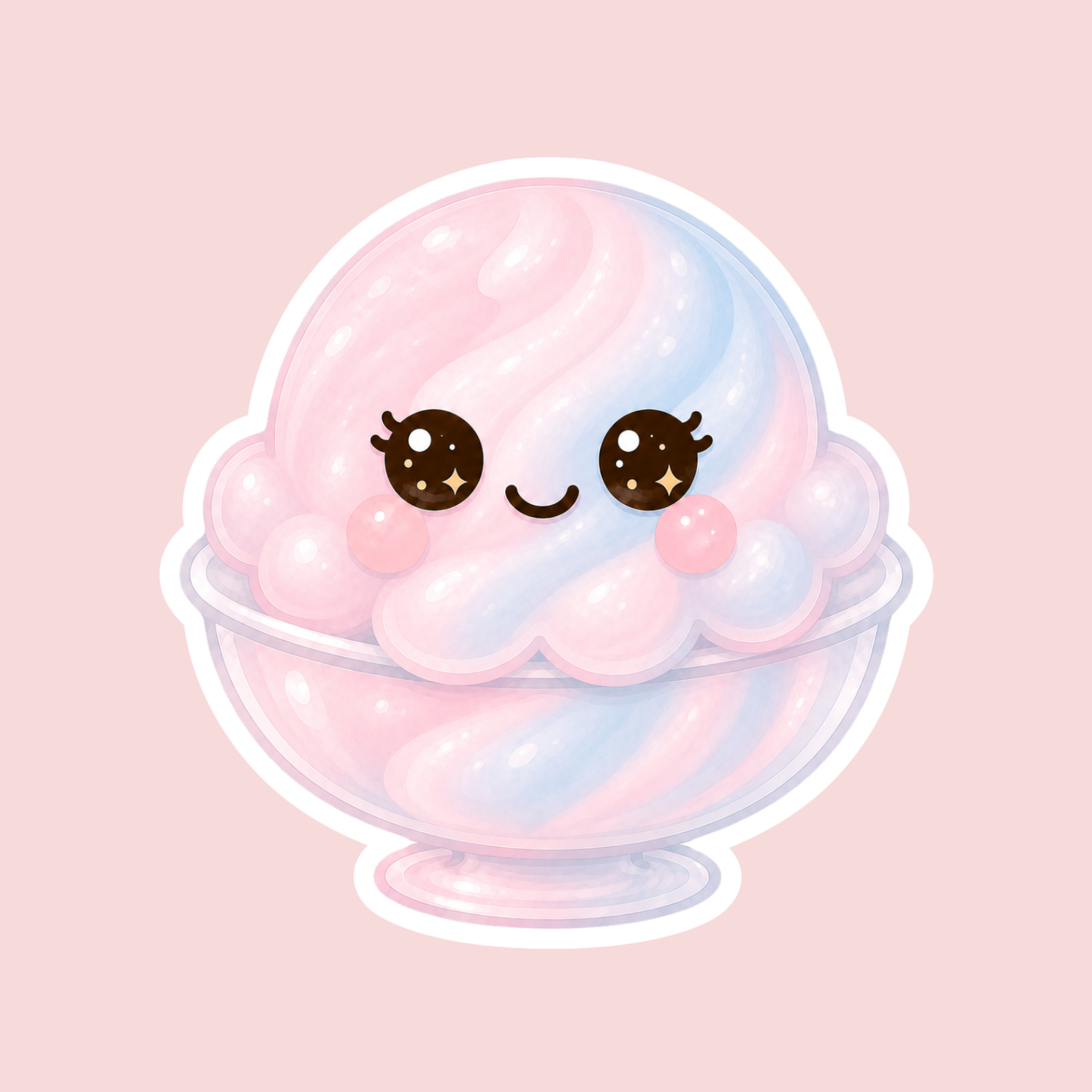 Cotton Candy Ice Cream Sticker