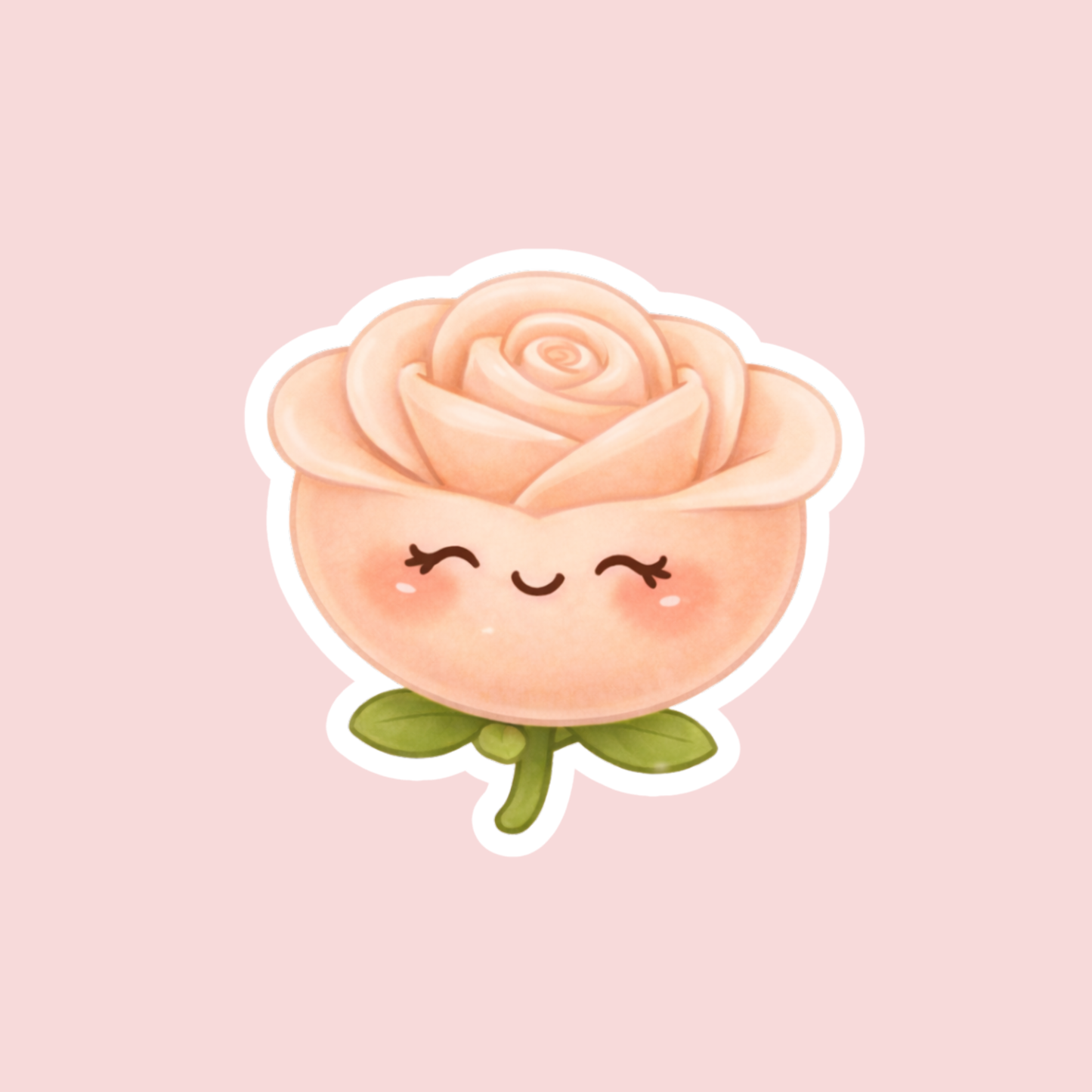 Peach Rose Sticker